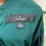 Lulus Lulu’s Teal Floral Print Pleated Open Back Maxi Dress Size L Photo 2