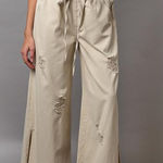 POL NWT‎  Distressed Drawstring Slit Wide leg Pants Photo 0