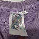 Queen of Sparkles Pearl Beaded Crop Sweatshirt Purple Size M Photo 4