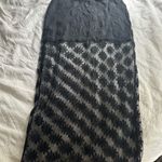 Ghanda Black Sheer Floral Top and Midi Skirt Set Photo 4