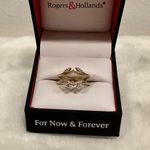 Diamond wedding ring wrap guard! 14K gold vintage style double band! Photo 4