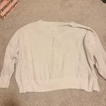 American Eagle  Big Hug V-Neck Waffle Sweatshirt White Photo 1