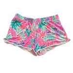 Lilly Pulitzer  Lounge Shorts Women's Large Floral Coral Pink Teal‎ Purple Casual Photo 1