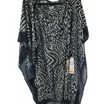 Coco reef Contours Graceful Chiffon Caftan Cover Up Sheer Animal Print Black S/M Photo 2