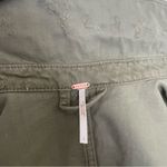 Free People  Moonchild Shirt Jacket Shacket Denim Utility Distressed Olive Green Photo 10