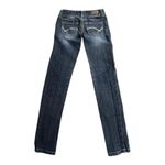 Reign Blue Denim Ankle JEANS Embroidered Pocket Women's 0 Short 24x27.5 Low Rise Photo 1