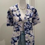 Gap NWT  Blue & Purple Floral Print Button-Down Collared Short Sleeve Shirt - L Photo 0