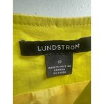 Lundstrom Jacket Womens 10 Waxed Linen Bright Yellow Pockets Snap Front Modern Photo 4