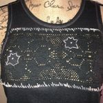 Free People We the Free Distressed Navy Tank Top with Stars & Raw Edge Sz Large Photo 3