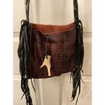 Jimmi Wz Small  Natural Leather Handmade Western Fringe Crossbody Bag Photo 5