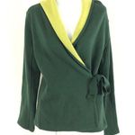 Title Nine Green Extra Fine Merino Wool Wrap Hooded Jacket Women's Medium Photo 0