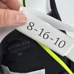 Athleta  Bikini Swim Top Womens XS Black‎ Yellow Freestyle Camo Strappy Swimwear Photo 4