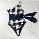 Beach Riot  Black White Houndstooth Check Carlie One Piece Swimsuit Photo 5