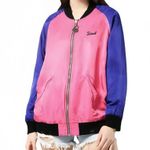 Diesel NWT  Embroidery Reversible Bomber Jacket Reversible Zip Up Women's Size L Photo 3