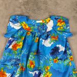 Vintage Made in Hawaii Aloha Dress Floral Print Island Cruise Dress Size L Blue Size L Photo 7