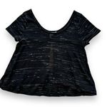 BCBGeneration Black Ribbed Lightweight Open Back Crop Top - Small Photo 0