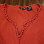 Vintage Phool Embellished Beaded accents 100% Cotton Tunic blouse gauze coral Red Size L Photo 10