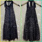 Free People NWOT Navy blue and silver  New Romantics Sleeveless Dress w Collar Photo 2