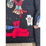 Vintage Susan Bristol Teddy Bear Applique Black Knit Cardigan Sweater Petite Size undefined Photo 10