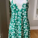 Victoria's Secret Vintage Victoria’s Secret Gold Label Ivory Green Floral Chemise Slip Dress Small Photo 0