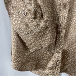 Japna NEW  Medium Animal Print Button Down Blouse Top Flowy Office Formal Photo 2