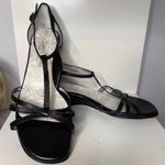 Taryn Rose Black Leather T-Strap Sandals Heels Dressy Occasion Size 8.5 Photo 1