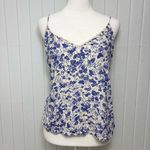 Free People  blue & white‎ floral scalloped cami top Size S Photo 1