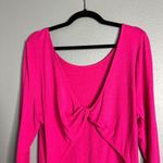 Eloquii NWOT Ribbed Long Sleeve Pink Top Open Back Stretchy Plus Size 18 / 20 Photo 7