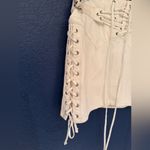 RE/DONE  70’s Lace-Up Skirt Mini High Rise Denim Women’s Vintage White Size 26 Photo 7