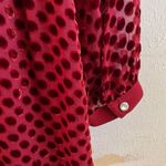 Michael Kors MICHAEL  Dress Deep Red Long Sleeves Swiss Dot Lined Dress Sz 10 NWT Photo 10