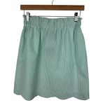 Lauren James NWT  Seersucker Skirt Sz S Scalloped Hem Mint‎ Stripe Pockets Preppy Photo 0