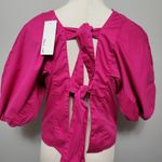 Bleuh Ciel  magenta bow back blouse size medium Photo 5