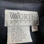 W By Worth Vintage  Black Wool Blazer Velvet Trim Timeless Classic Size 8P Petite Photo 8