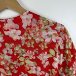 J Jill Red Floral Wrap Dress Size MP Lightweight Flowy Feminine Church Office Size M Photo 3