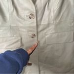 Nasty Gal  6 Genuine Leather Blazer Beige Taupe Fitted Jacket Photo 7