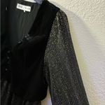 ZARA  Black With Gold Glitter Sheer Mini Dress With Velvet Vest In S Photo 7