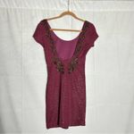 Free People  Bringing Sexy Back Low Scoop Backless Beaded Shirt Sleeve Mini Dress Photo 4