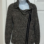 Free People  asymmetric zip moto sweater  Chunky knit size S Photo 0