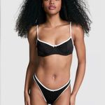 frankie's bikinis Pink By Buttercup Bikini Top Swim Top Black White S Photo 1