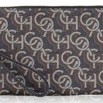 Coach NWT Zip Wristlet in Black and Brown Coated Canvas Monogram Print NEW Photo 0