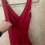 Mango MNG Linen Wrap Jumpsuit Red Wide Leg Sleeveless Has Belt V Neck Sz XL Photo 14