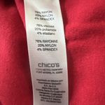 Chico's Shirt Woman Large Petite Red Gold Tone Grommets Jersey Knit Party Office Photo 6