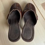 White Mountain Vtg White Mt Womens Leather Studded Mules Clogs 8.5M Brown Buckle Y2K Boho Indie Photo 9
