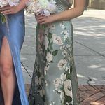 Reformation  Green Floral Silk Dress Photo 2