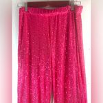 Beautiful L Barbie Look Vibrant Pink Sequins Wide Leg Stretch Pants Size L Photo 2