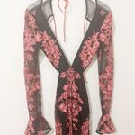 For Love & Lemons NWT  Temecula Long Sleeve Cut Out Embroidered Maxi Dress Pink Photo 3