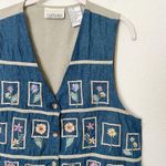 [Vintage] 90s Y2K Embroidered Floral V Photo 7