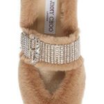 Jimmy Choo  Krista Crystal Mary Jane Faux Fur Flat Photo 2