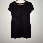 Anthropologie Maeve  Womens Shift Dress Cup Sleeve Diamond Knit Black size small Photo 1