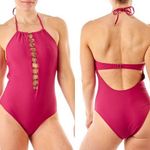 Bebe NWT Ladder Front Halter One-Piece Swimsuit Photo 1